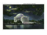 Washington DC, Exterior View of the Jefferson Memorial at Night