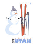 Canyons, Utah, Snowman with Skis