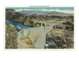 Hoover Dam, Nevada, Aerial View of Dam from Elks' Point