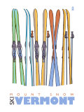 Mount Snow, Vermont, Skis in the Snow