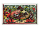 Buy Firemen Brand Cigar Box Label, Firemen with Hoses at AllPosters.com