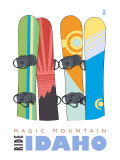 Buy Magic Mountain, Idaho, Snowboards in the Snow at AllPosters.com
