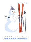 Seven Springs, Pennsylvania, Snowman with Skis