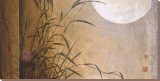 Lakeside Moonrise Stretched Canvas Print