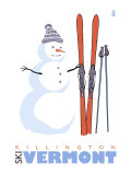 Killington, Vermont, Snowman with Skis