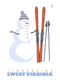 Buy Timberline, West Virginia, Snowman with Skis at AllPosters.com