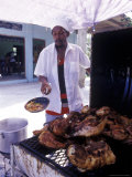 Cooking in a Jerk Hut, Jamaica, Caribbean