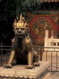 Buy Gilded Bronze Lion at the Palace Museum, Beijing, China at AllPosters.com