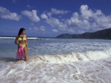 Woman in Surf, British Virgin Islands, Caribbean