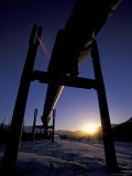 Buy Winter Sunset on the Trans-Alaska Pipeline, Brooks Range, Alaska, USA at AllPosters.com