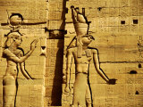 Buy Walls Depicting Isis and Horus, Temple of Philae, Philae, Aswan, Egypt at AllPosters.com