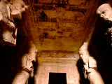Tomb of Ramses II with Original Paint and Stone Statues, Abu Simbel, Egypt
