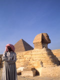 Close-up of the Sphinx and Pyramids of Giza, Egypt