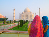Buy Hindu Women with Colorful Veils at the Taj Mahal, Agra, India at AllPosters.com