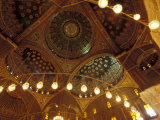 Ornate Ceiling with Hanging Lamps, Muhammad Ali Mosque, The Citadel, Cairo, Egypt