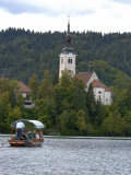 Pletna Boat and Bled Island Chapel, Lake Bled, Bled, Slovenia