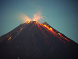 Arenal Volcano Erupting at Night, Costa Rica