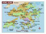 Map of Hong Kong, North-East Asia