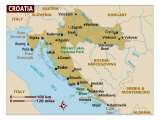 Map of Croatia, Europe