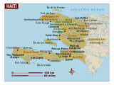 Map of Haiti, Caribbean