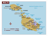 Map of Malta, Europe