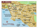 Map of Los Angeles, United States, North America