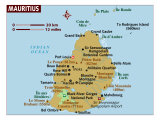 Map of Mauritius, Africa