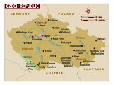 Map of Czech Republic, Europe