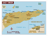 Map of East Timor, South-East Asia