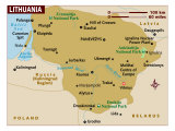 Map of Lithuania, Europe