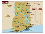 Map of Ghana, Africa