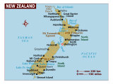 Map of New Zealand, Australia