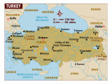 Map of Turkey, Middle East