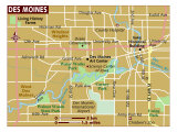 Map of Des Moine, United States, North America