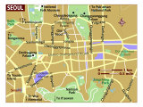 Map of Seoul, North-East Asia