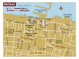 Map of Nassau, Caribbean
