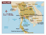 Map of Thailand, South-East Asia