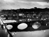 Bridges across the Arno River at Night