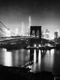 Buy Night View of Nyc and the Brooklyn Bridge at AllPosters.com