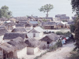 Small Haitian Village with Straw Covered Huts