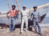 Haitian Fishermen by their Boat