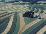 Buy Neat, Swirling Furrows, Contour Plowed across Gently Rolling Fields of Southwestern Wisconsin at AllPosters.com