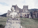 Unidentified Ruins Including Bust of a Woman in Haiti
