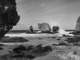 Waves Crashing on Prominent Rock Formations That Dot Coastline of the Caribbian Sea, West Indies