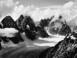 Mountain Peaks Covered in Snow
