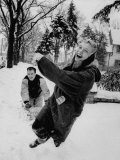 Buy Ginny Nyvall and Charlie Hoag with Group of Youths Sleding, Laughing and Having a Good Time at AllPosters.com