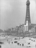 Buy Famous Radar Tower Used During the War on Sparsely Crowded Beach at AllPosters.com