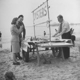 Buy Couple Buying Seafood at Blackpool Beach at AllPosters.com