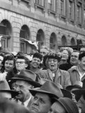 Rosabell Wyman Charmed by Adlai E. Stevenson Who Blew Her a Kiss, Gives a Delighted Yell Premium Photographic Print