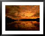 Sunset over Island River near Lake Superior